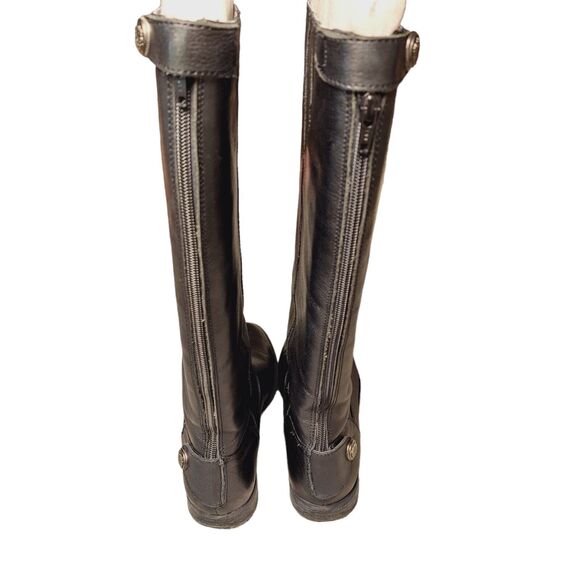 ARTURO CHIANG BLACK RIDING BOOTS WOMENS SIZE 7M LEATHER BIKER MINIMALIST NEUTRAL - Picture 5 of 10